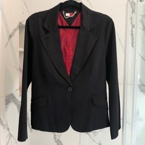 Tommy Hilfiger black blazer red lining with pockets